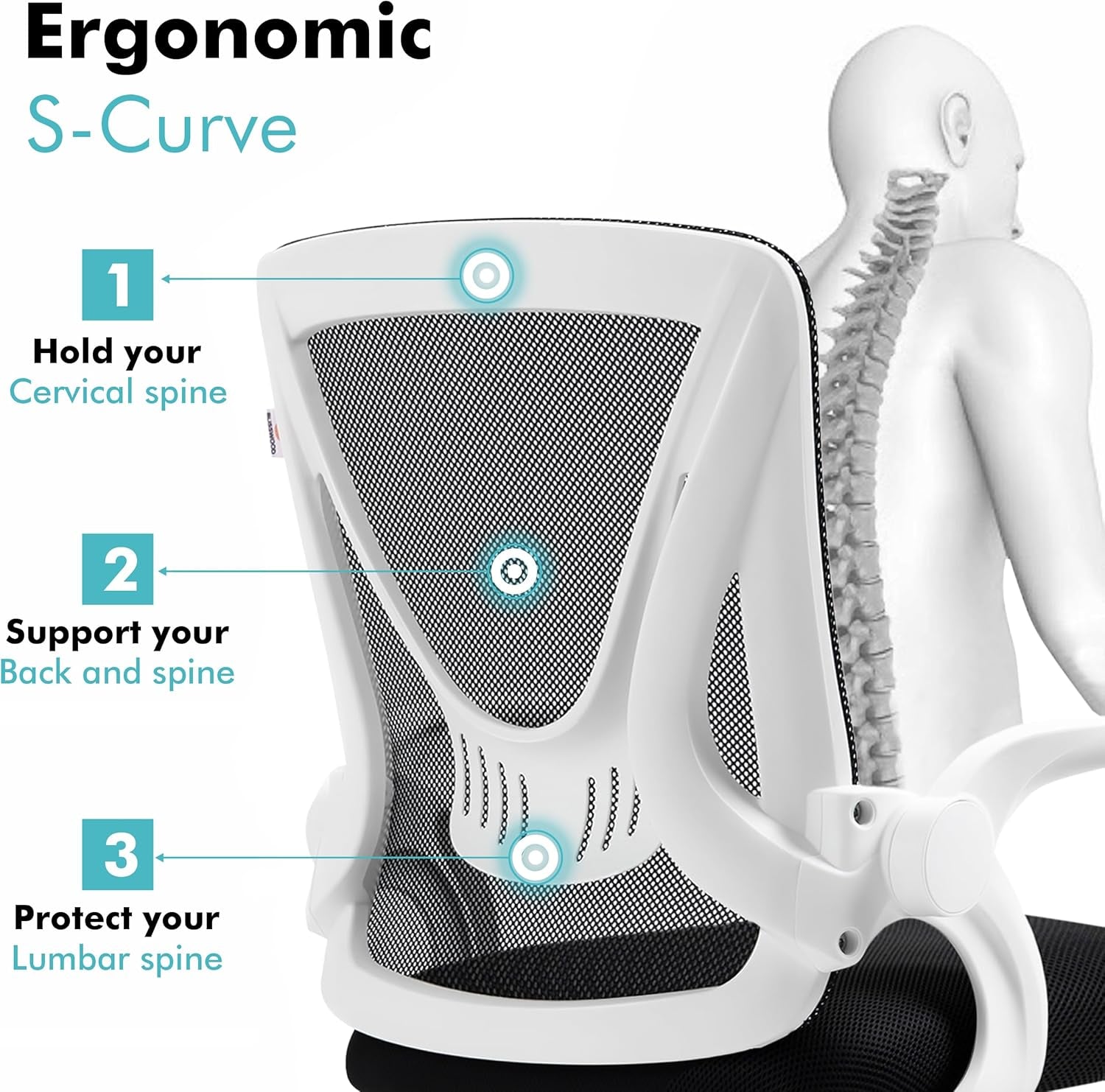Blisswood Office Chair Desk Chair, Ergonomic Adjustable Office Mesh Chair for Ho