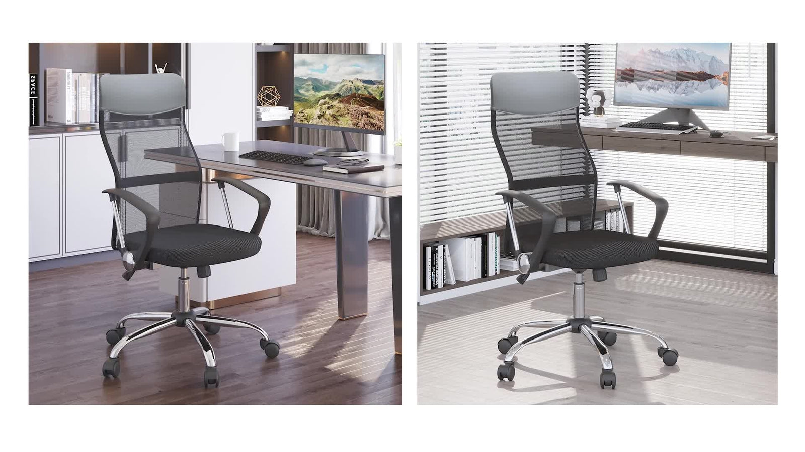 Executive Office Chair High Back Mesh Chair Seat Office Desk Chairs, Black