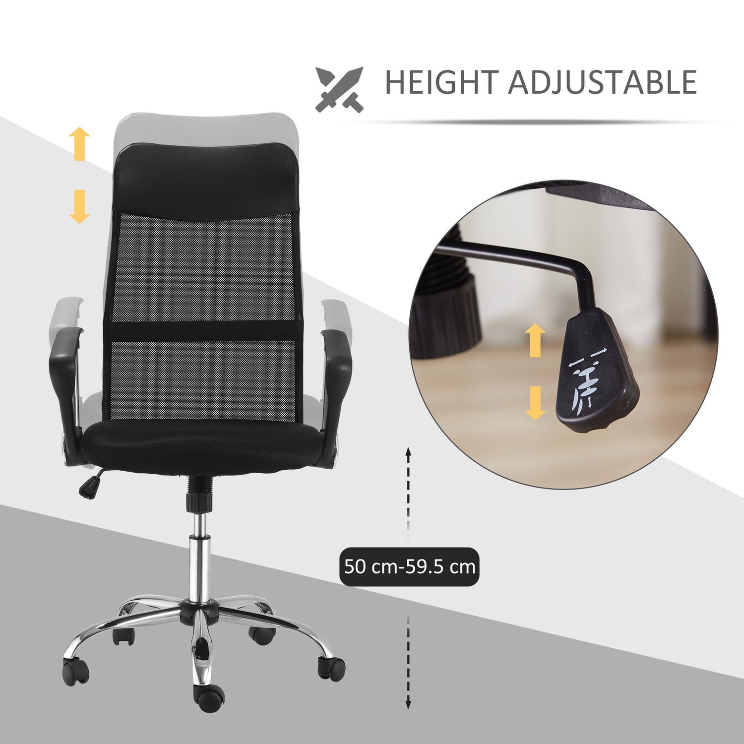 Executive Office Chair High Back Mesh Chair Seat Office Desk Chairs, Black
