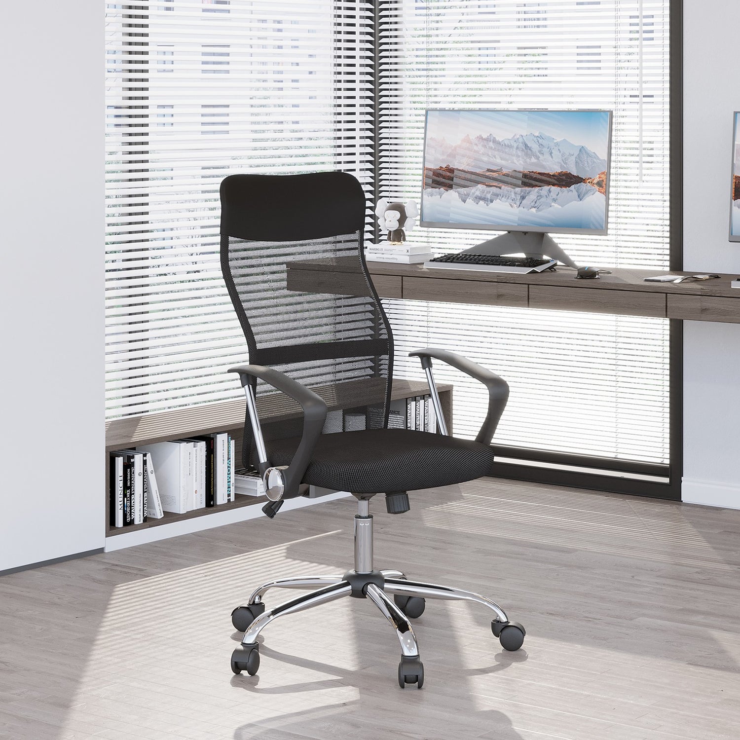 Executive Office Chair High Back Mesh Chair Seat Office Desk Chairs, Black