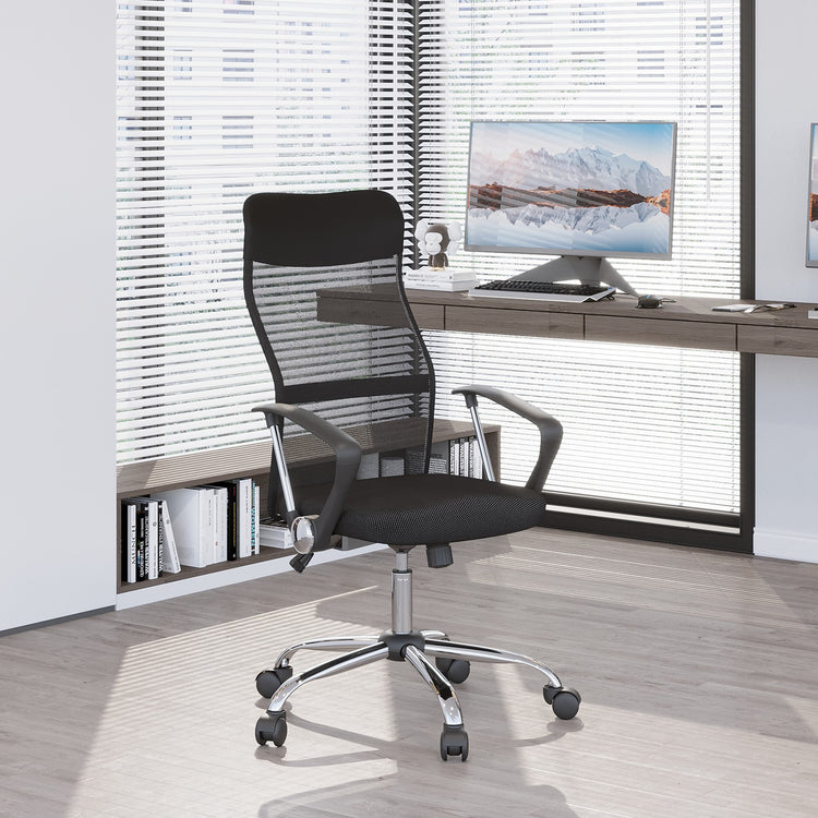 Executive Office Chair High Back Mesh Chair Seat Office Desk Chairs, Black